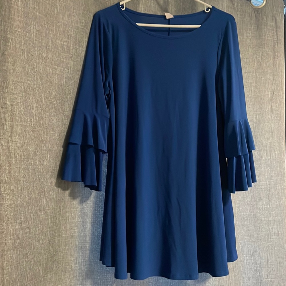 Royal blue ruffle top